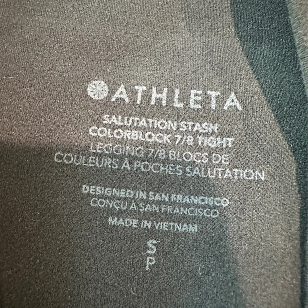 Athleta Salutation Stash Colorblock 7/8 Tight Size PS Black/White - Picture 8 of 11